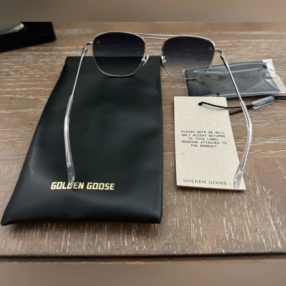 Golden Goose Aviator Sunglasses with Black Case - Picture 3 of 4